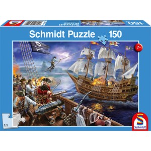 Schmidt Spiele (56252) - "Abenteuer mit den Piraten" - 150 Teile Puzzle