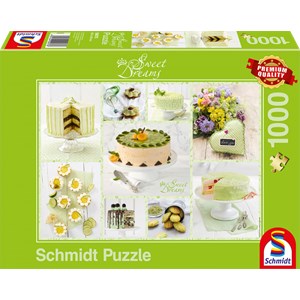 Schmidt Spiele (59575) - "Frühlingsgrünes Kuchenbuffet" - 1000 Teile Puzzle