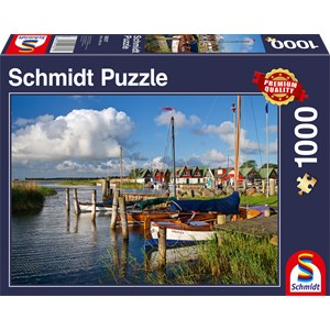 Schmidt Spiele (58317) - "Hafen Althagen, Ostseebad Ahrenshoop" - 1000 Teile Puzzle