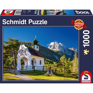 Schmidt Spiele (58318) - "Kapelle an der Wettersteinspitze" - 1000 Teile Puzzle