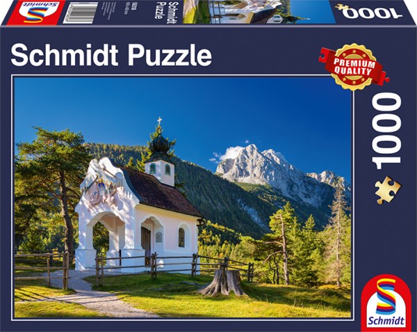 Schmidt Spiele (58318) - "Kapelle an der Wettersteinspitze" - 1000 Teile Puzzle