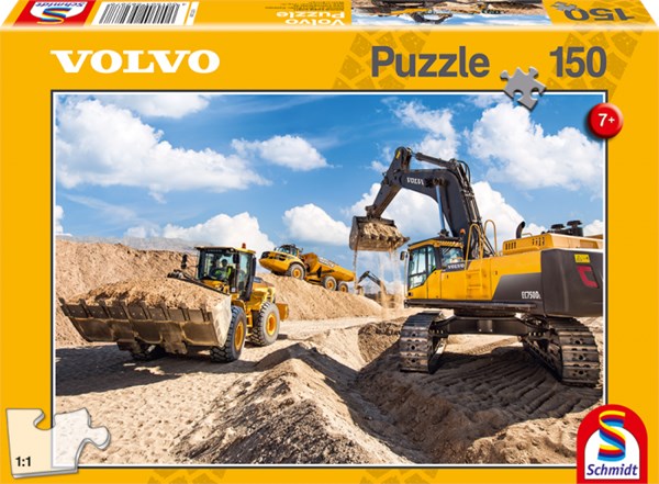 Schmidt Spiele (56287) - "Volvo L120GZ, A40F, EC750D" - 150 Teile Puzzle