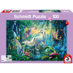 Schmidt Spiele (56254) - "Im Land der Fabelwesen" - 100 Teile Puzzle