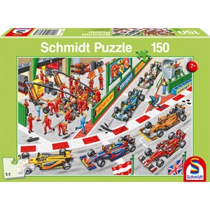 Schmidt Spiele (56288) - "Was passiert beim Autorennen" - 150 Teile Puzzle