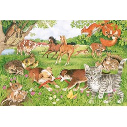 Schmidt Spiele (56290) - "So leben Tierkinder" - 150 Teile Puzzle