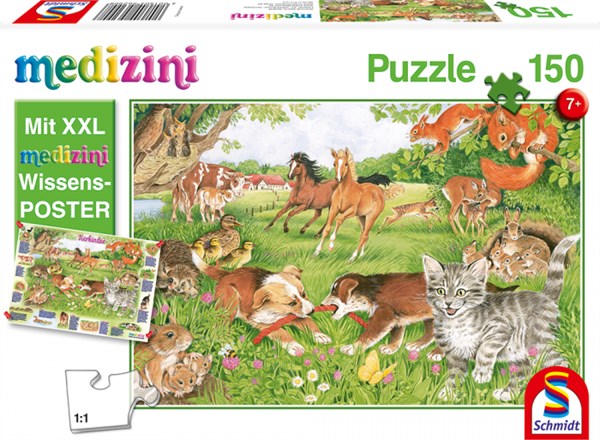 Schmidt Spiele (56290) - "So leben Tierkinder" - 150 Teile Puzzle