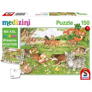 Schmidt Spiele (56290) - "So leben Tierkinder" - 150 Teile Puzzle