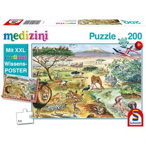 Schmidt Spiele (56292) - "Tiere in Ostafrika" - 200 Teile Puzzle