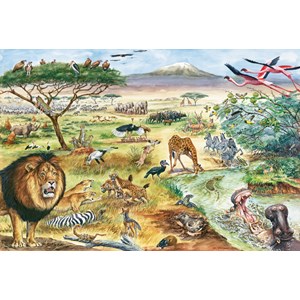 Schmidt Spiele (56292) - "Tiere in Ostafrika" - 200 Teile Puzzle