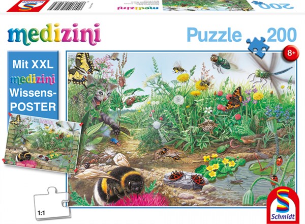 Schmidt Spiele (56293) - "Entdecke die Welt der Insekten" - 200 Teile Puzzle