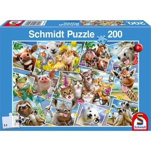 Schmidt Spiele (56294) - "Tierische Selfies" - 200 Teile Puzzle