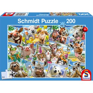 Schmidt Spiele (56294) - "Tierische Selfies" - 200 Teile Puzzle
