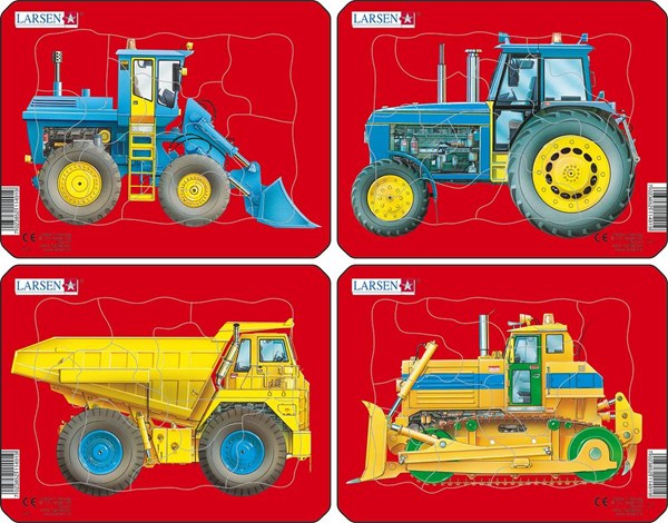 Larsen (Z1) - "Tractors, Dump Truck and Bulldozer" - 10 Teile Puzzle