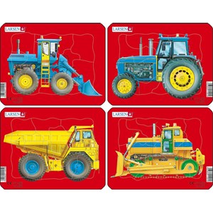 Larsen (Z1) - "Tractors, Dump Truck and Bulldozer" - 10 Teile Puzzle