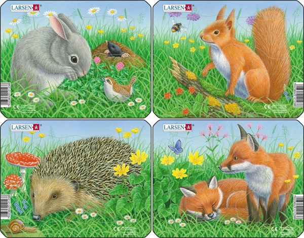 Larsen (Z12) - "Heimische Tiere" - 5 Teile Puzzle