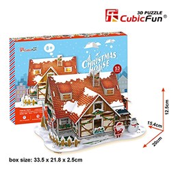 Cubic Fun (P647h) - "Christmas House" - 53 Teile Puzzle