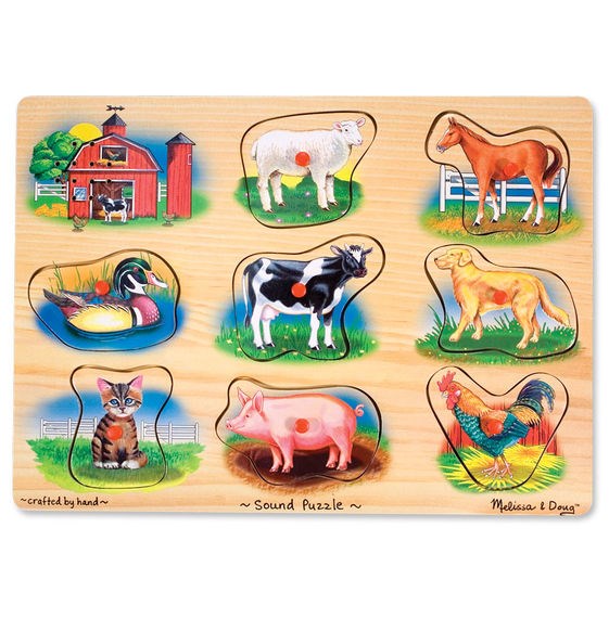 Melissa and Doug (268) - "Farm Sound Puzzle" - 9 Teile Puzzle
