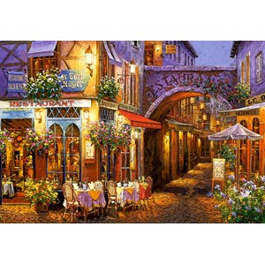 Castorland (C-104123) - "Romantisches Gässchen im Abendlicht" - 1000 Teile Puzzle