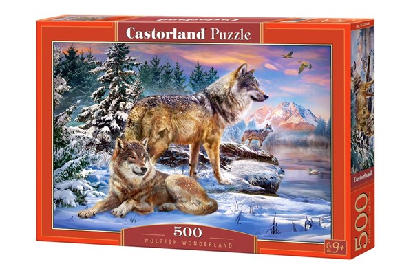Castorland (B-53049) - "Wölfe im Winterwald" - 500 Teile Puzzle