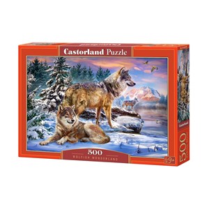 Castorland (B-53049) - "Wölfe im Winterwald" - 500 Teile Puzzle