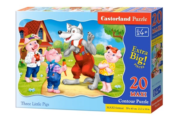 Castorland (C-02399) - "Die 3 kleinen Schweine" - 20 Teile Puzzle