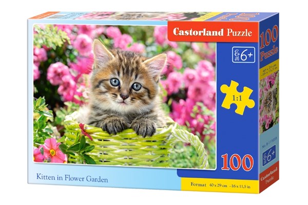 Castorland (B-111039) - "Kitten in Flower Garden" - 100 Teile Puzzle