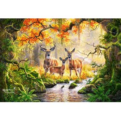 Castorland (C-104253) - "Rehe am Fluss" - 1000 Teile Puzzle
