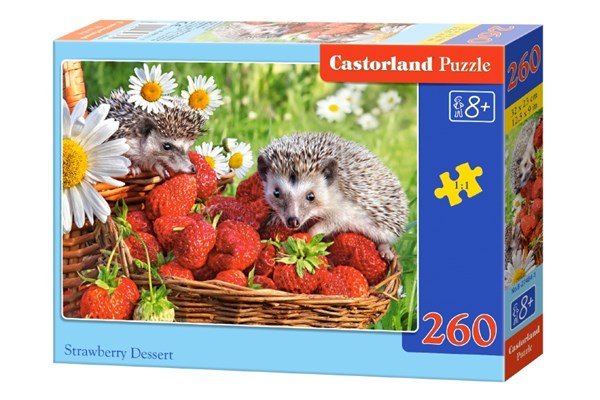 Castorland (B-27484) - "Igel im Erdbeerkorb" - 260 Teile Puzzle