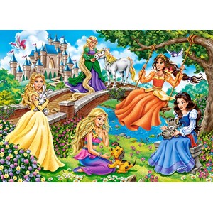 Castorland (B-018383) - "Prinzessinnen spielen im Garten" - 180 Teile Puzzle