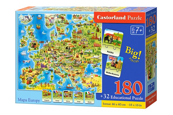 Castorland (E-227-PL) - "Mapa Europy" - 180 Teile Puzzle