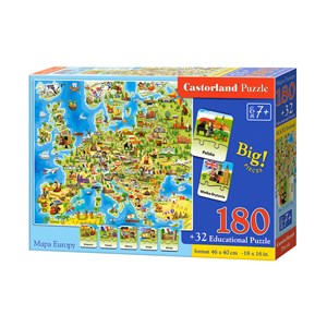 Castorland (E-227-PL) - "Mapa Europy" - 180 Teile Puzzle
