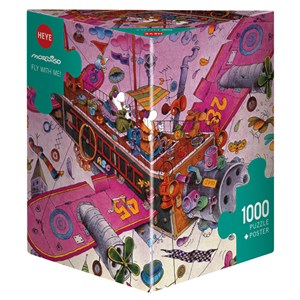 Heye (29887) - Guillermo Mordillo: "Flieg mit uns!" - 1000 Teile Puzzle