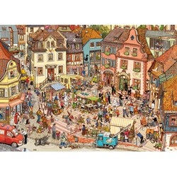 Heye (29884) - Doro Göbel: "Auf dem Marktplatz" - 1000 Teile Puzzle