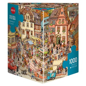 Heye (29884) - Doro Göbel: "Auf dem Marktplatz" - 1000 Teile Puzzle