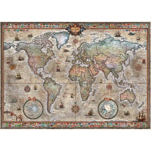 Heye (29871) - Rajko Zigic: "Retro Weltkarte" - 1000 Teile Puzzle