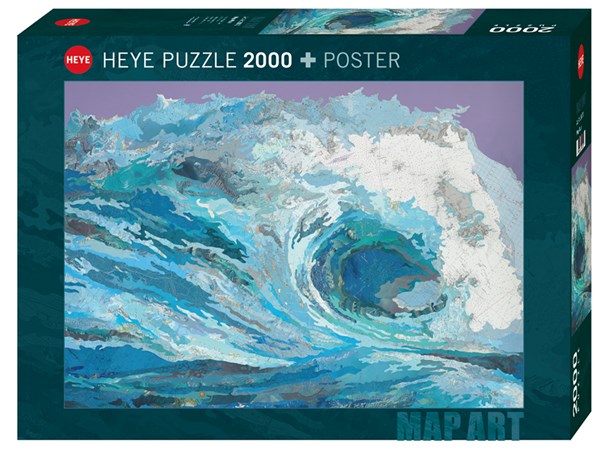 Heye (29872) - Matthew Cusick: "Weltkarte aus Wellen" - 2000 Teile Puzzle