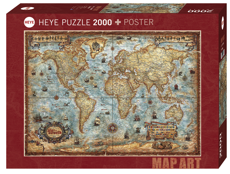 MAP ART RAJKO ZIGIC SATELLITE WORLD Heye Puzzle 29797-2000 Teile Pcs. 