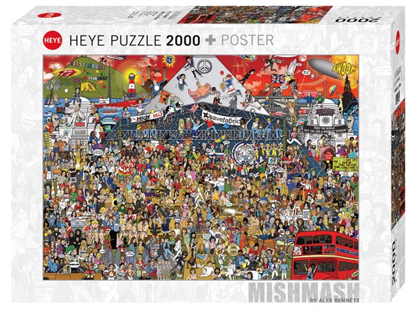 Heye (29848) - Alex Bennett: "Britische Musikgeschichte" - 2000 Teile Puzzle