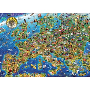 Educa (17962) - "Verrückte Europa-Landkarte" - 500 Teile Puzzle