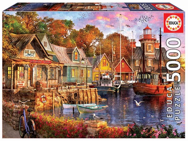 Educa (18015) - "Sonnenuntergang im Hafen" - 5000 Teile Puzzle