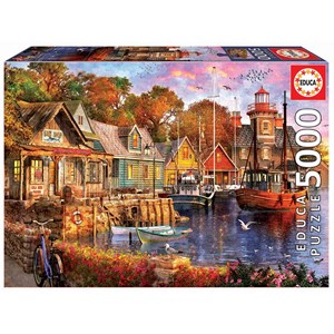 Educa (18015) - "Sonnenuntergang im Hafen" - 5000 Teile Puzzle