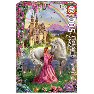 Educa (17985) - "Prinzessin Und Einhorn" - 500 Teile Puzzle