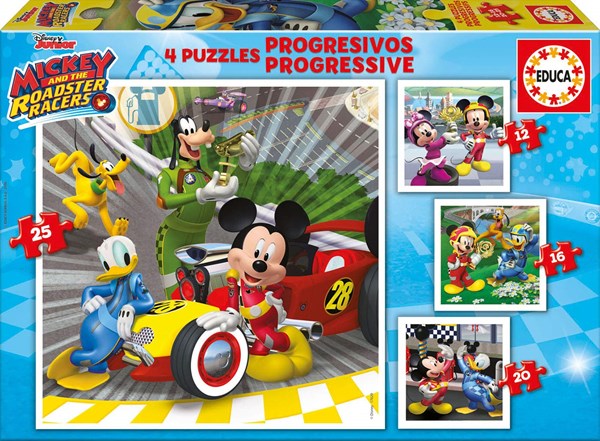Educa (17629) - "Mickey and the Roadster Racers" - 12 16 20 25 Teile Puzzle