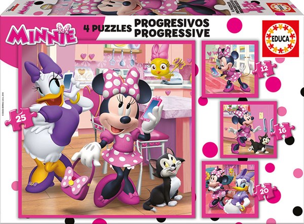 Educa (17630) - "Minnie Happy Helpers" - 12 16 20 25 Teile Puzzle