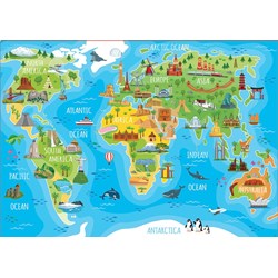 Educa (18116) - "Monuments world map" - 150 Teile Puzzle