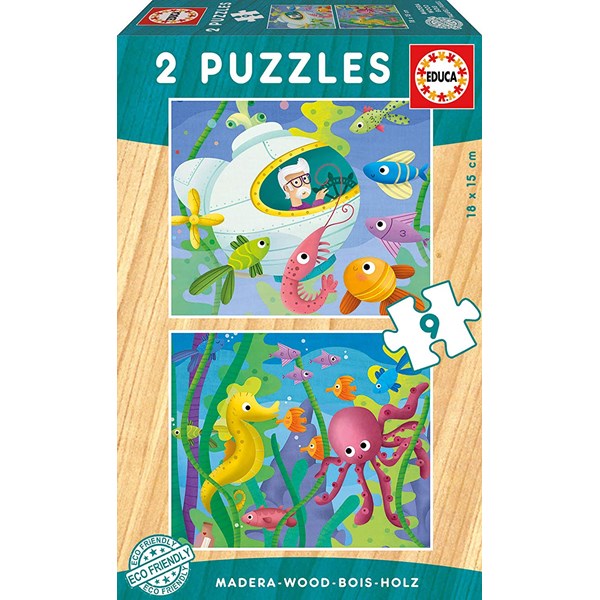Educa (17617) - "Wassertiere" - 9 Teile Puzzle