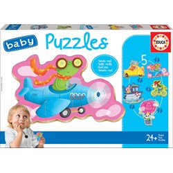 Educa (17141) - "Driving animals" - 3 4 5 Teile Puzzle