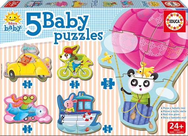 Educa (17141) - "Driving animals" - 3 4 5 Teile Puzzle