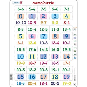 Larsen (GP8) - "MemoPuzzle, Subtraction with numbers from 0 - 20" - 40 Teile Puzzle