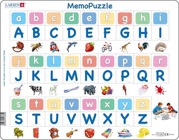 Larsen (GP426-DE) - "MemoPuzzle. The Alphabet" - 26 Teile Puzzle